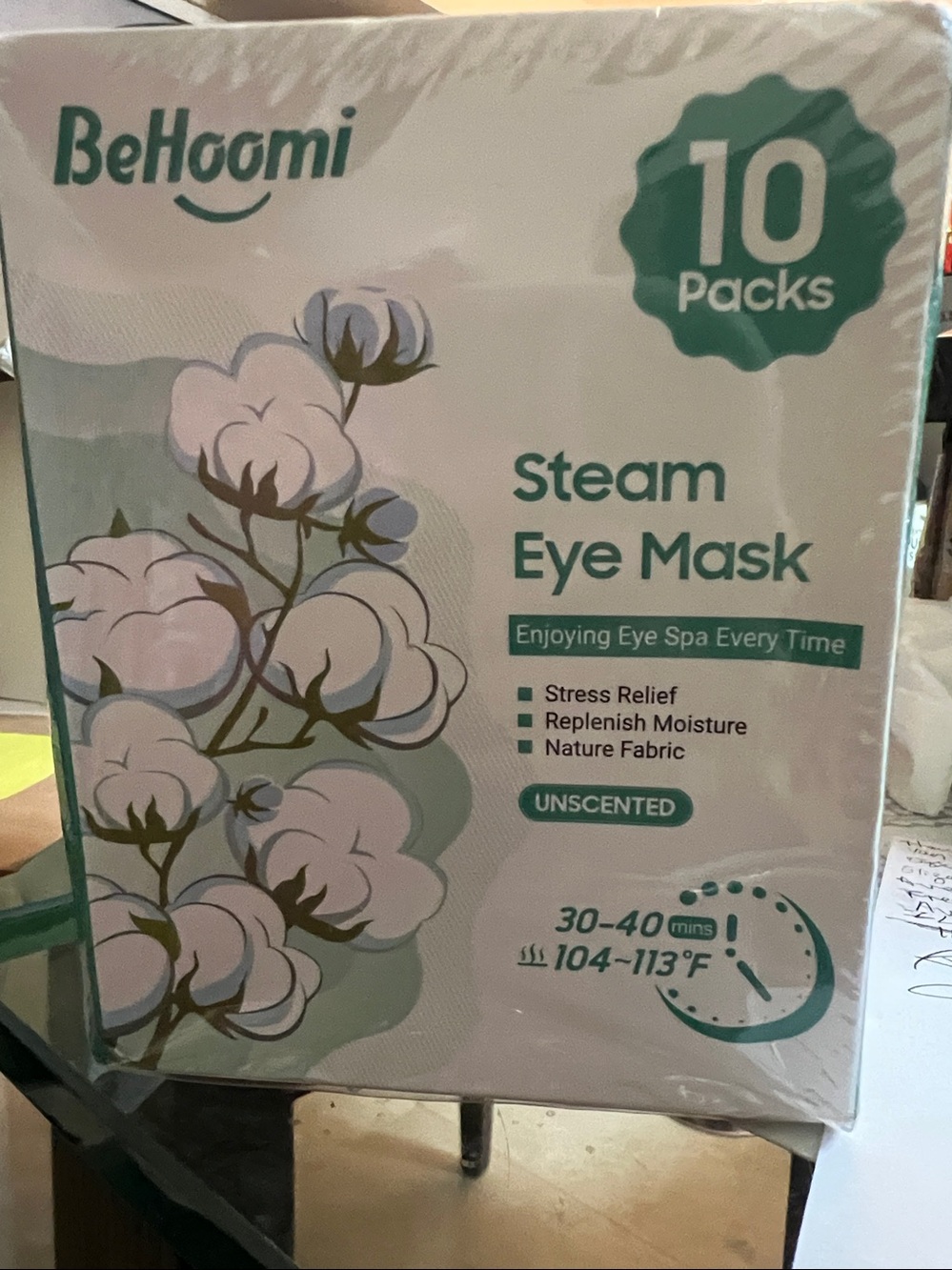 Steam Eye Mask - Turquoise Unisex Hydrating Eye Spa (10 Packs)